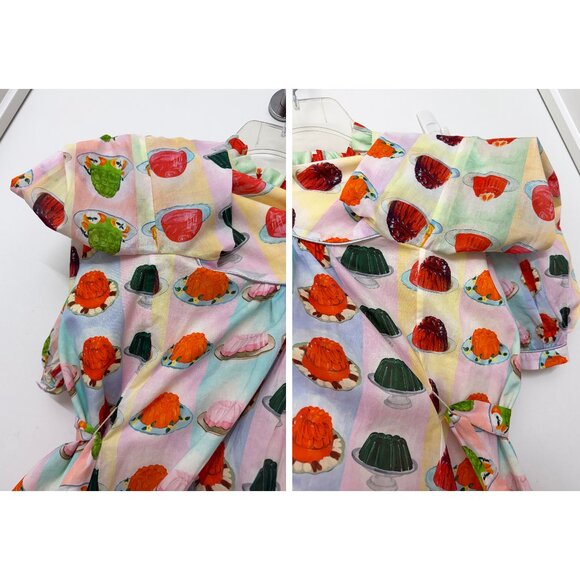 Rachel Antonoff Jello Stripe Print Drew Shirt Dress Rainbow Jelly Mold Belt L - Picture 16 of 16